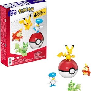 Mega Pokémon Building Set with Red and Yellow Pikachu